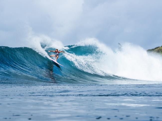 Sunshine Coast surfer Keely Andrew eliminated from round 2 of the Maui Pro in Hawaii. (Photo by Keoki Saguibo/World Surf League via Getty Images)