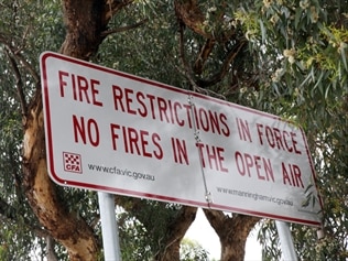 A total fire ban is in place for large parts of Victoria's north and west.