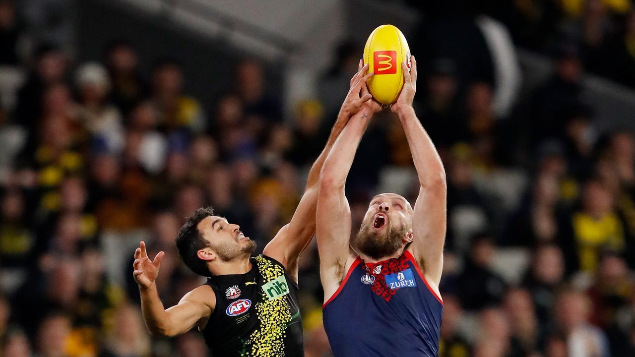 Max Gawn leads the competition for intercept marks. Picture: Dylan Burns/AFL Photos via Getty Images