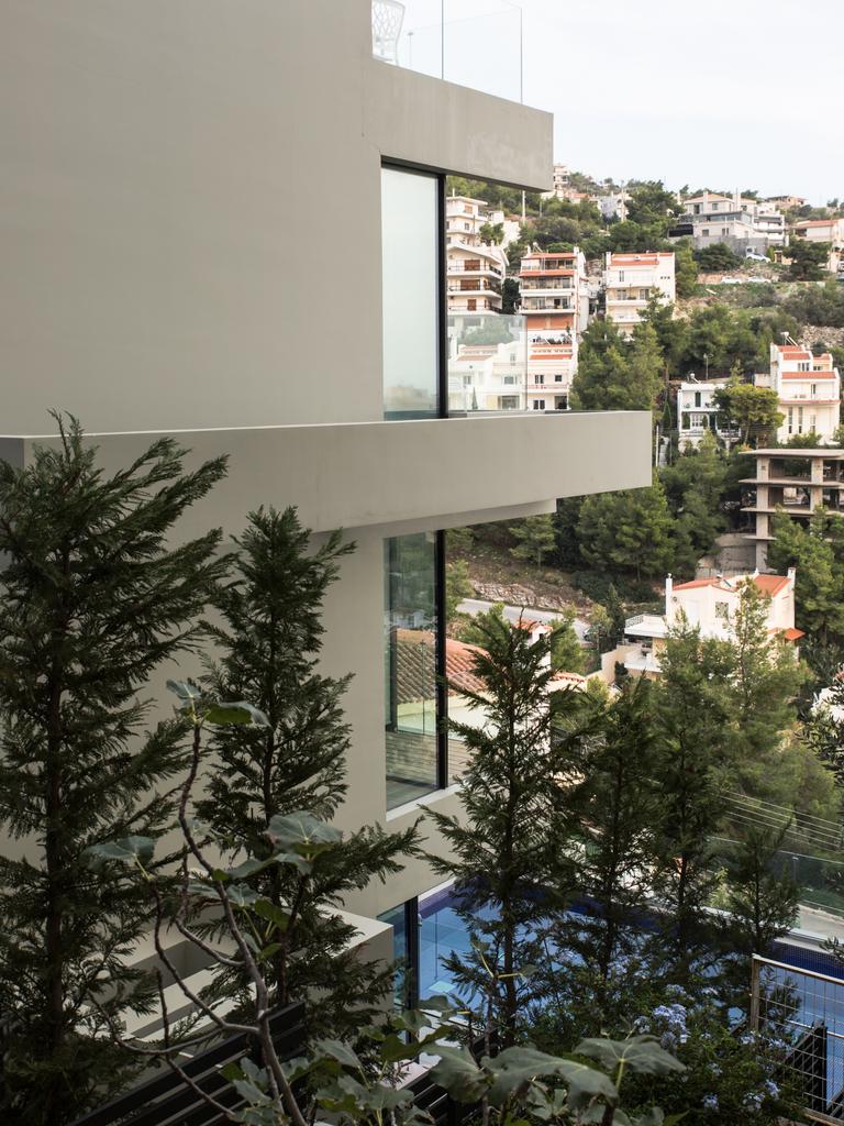 A side view of John Macris’ luxury home in Athens, where his pool can be seen. Picture: Angelos Christofilopoulos/ News Corp