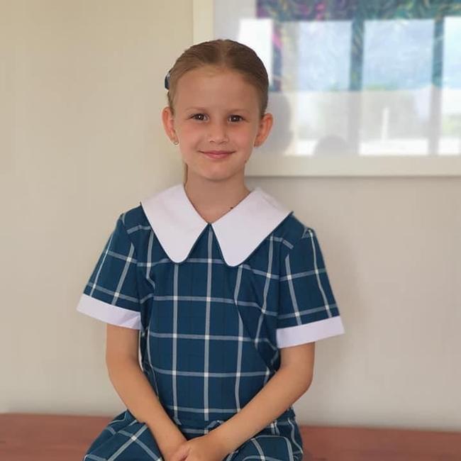 Hannah Raines from Gympie has a goal of $1000 to be raised through her fund for childhood cancer. Picture: Stevie Raines
