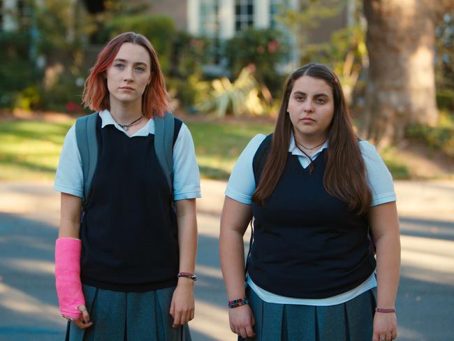 Saoirse Ronan, left, and Beanie Feldstein in a scene from Lady Bird. Picture: AP