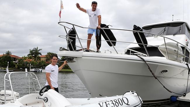 Benn Weatherseed and Emilion Finizo at Hope Island launching their new business called Gold Coast Skipper Services.