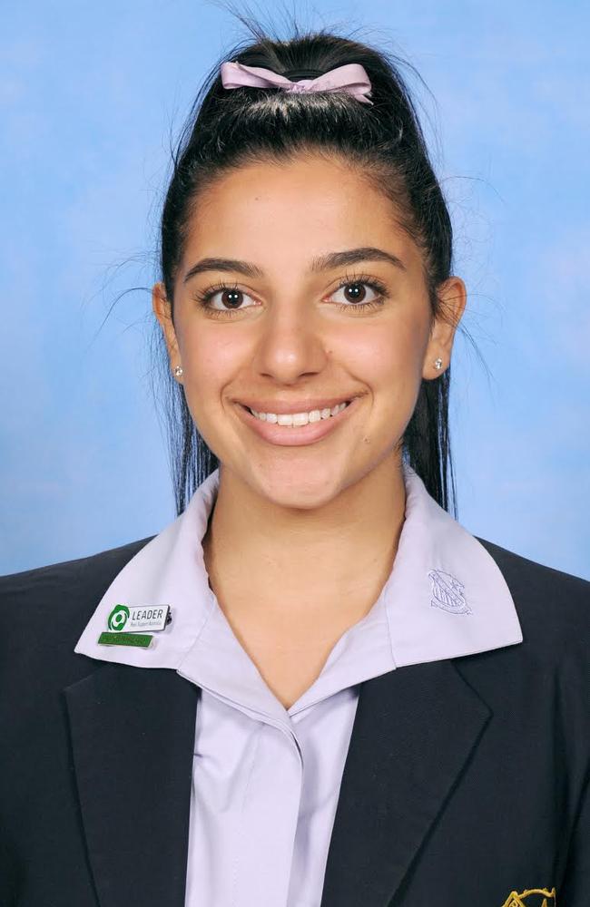 Elizabeth Farhat is school captain at Bethlehem College.