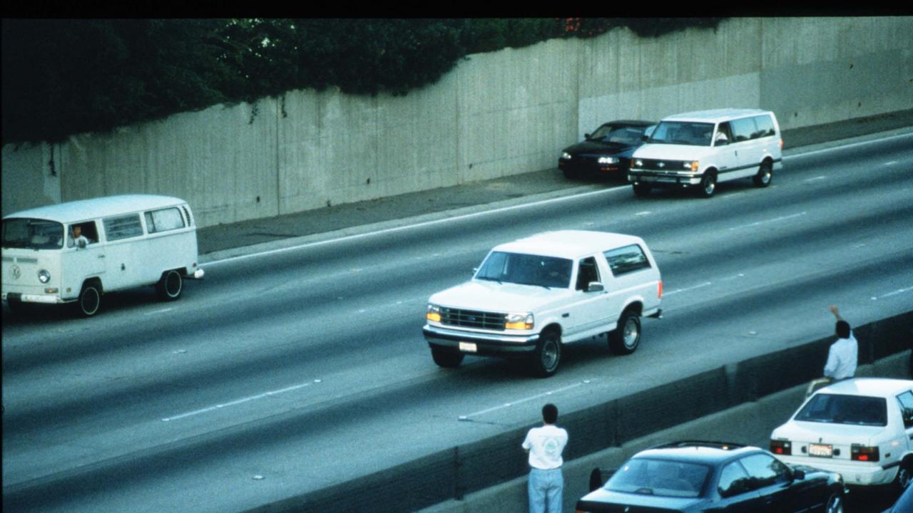 Live footage of the infamous White Bronco police chase on June 17, 1994, gripped America. Picture: Jean-Marc Giboux/Liaison