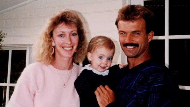 Bronwyn and Jon Winfield with their daughter Lauren. After years of public silence about her mother’s 1993 disappearance, the now adult Lauren this week unloaded on Facebook against ‘gutless keyboard bullies’.