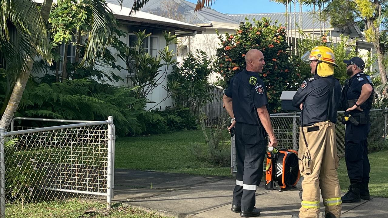 Five fire crews were called to a McKenney St property after a fire erupted from the laundry and spread to the garage. Picture: Luke Lay