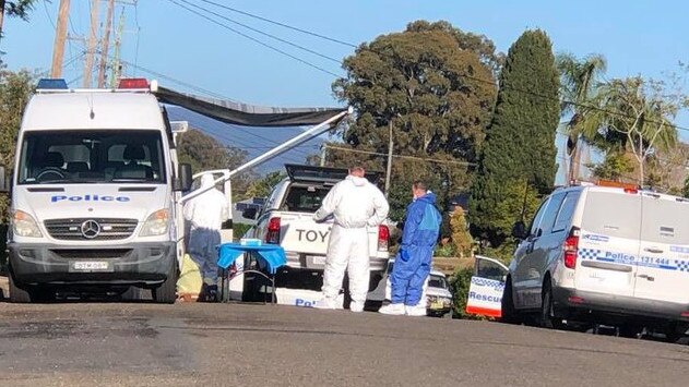 Police shot the man after he came at them with a large knife at Taree. Picture: Ten News