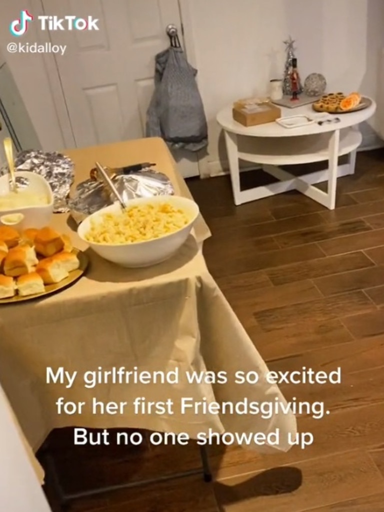 He shared footage of all the food Maryann cooked and the decorations that she spent weeks putting up. Picture: TikTok/kidalloy