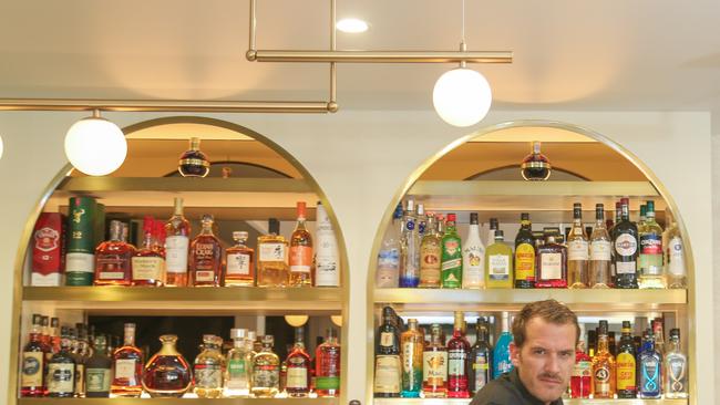 Bartender Adrien Michon as The Lounge opens up in Paradise Point on August 17. Picture: Glenn Campbell