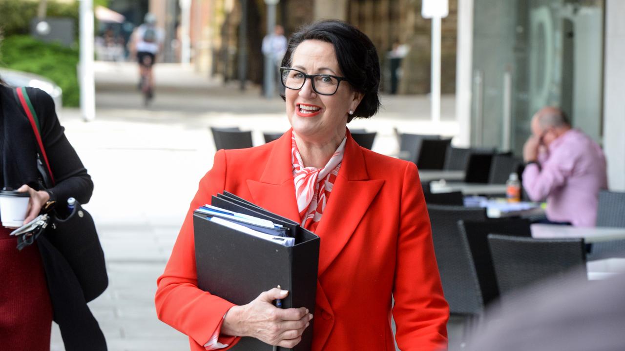 Vickie Chapman is all smiles as she arrives at the State Administration Centre for a Cabinet meeting. Picture: Brenton Edwards