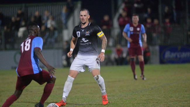 Mackay and Whitsunday Magpies Crusaders United playing against Coomera Colts at Sologinkin Oval for the FFA Cup Round of 32.