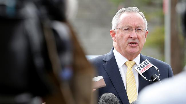 NSW Minister for Health &amp; Medical Research Brad Hazzard announces major upgrades at Hornsby Ku-ring-gai Hospital. Picture: Troy Snook