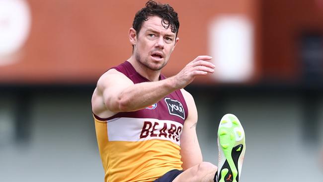 IPSWICH, AUSTRALIA - FEBRUARY 05: Lachie Neale during a Brisbane Lions AFL training session at Brighton Homes Arena on February 05, 2025 in Ipswich, Australia. (Photo by Chris Hyde/Getty Images)