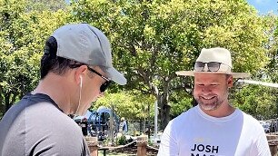 Division 13 candidate Josh Martin out meeting ratepayers during the 2024 Gold Coast City Council election.