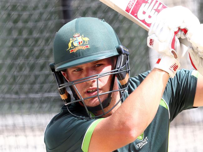 CRICKET - Australian cricket team training at Adelaide Oval. Aaron Finch. Photo Sarah Reed