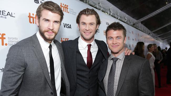 Liam Hemsworth, Chris Hemsworth and Luke Hemsworth. Picture: Splash