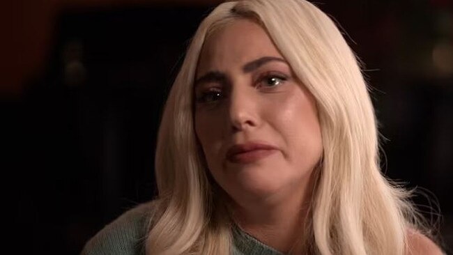 Lady Gaga, who is credited as ‘Stefani’ in the doco, is seen breaking down as she discusses her own battle. Picture: Supplied