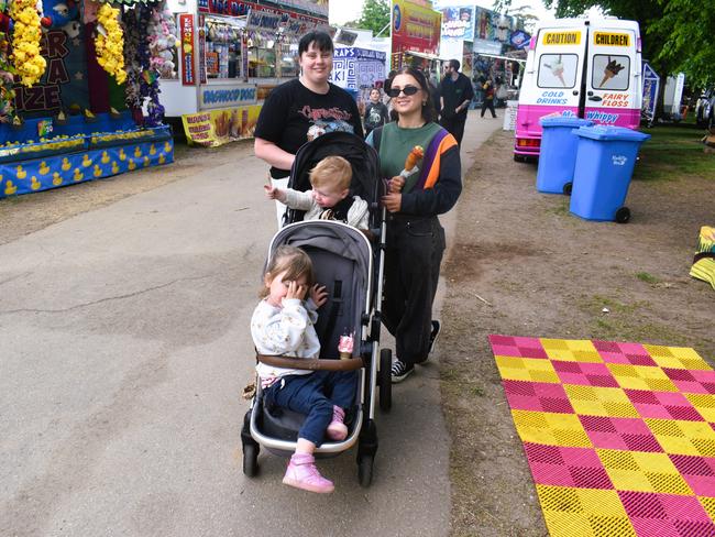 Attendees enjoying the 159th Sale Agricultural Show at the Sale Showgrounds on Friday, November 01, 2024: Max, Teddy, Elsie and Emily. Picture: Jack Colantuono