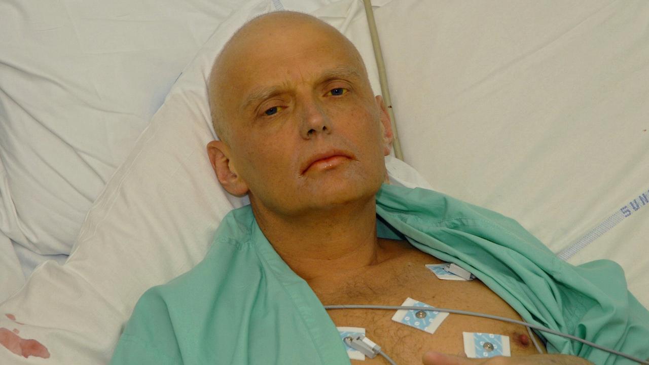 Former KGB agent Russian spy Alexander Litvinenko in hospital bed at University College Hospital in London after thallium poisoning in 2006.