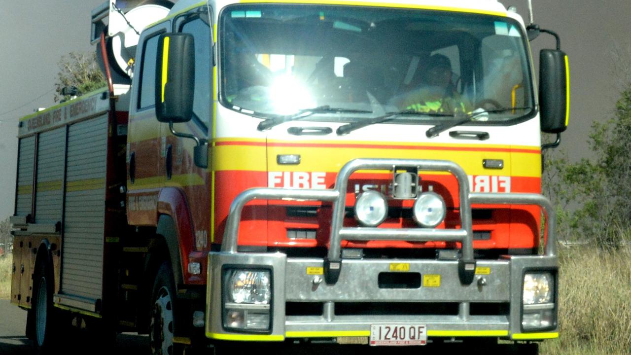 Emergency crews have rushed to the Bruce Hwy in the northern part of the Sunshine Coast after reports a car has rolled and started a bushfire.