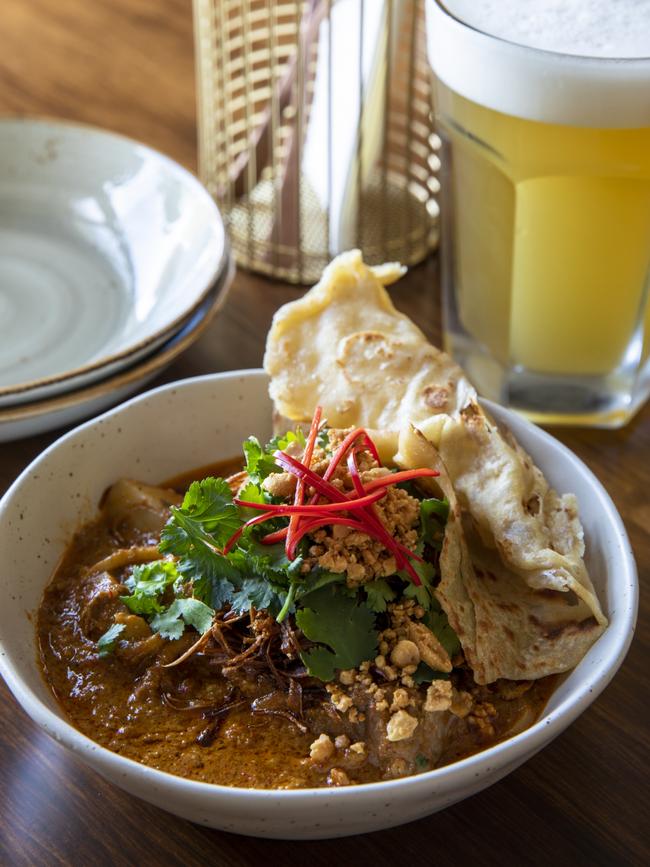 The jungle curry goes well with a beer