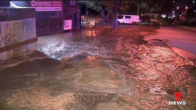 A burst water main on Valiant Rd has caused chaos for businesses and motorists at Holden Hill.