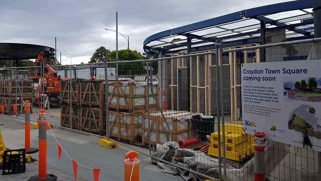 Croydon’s Town Square, under construction last month, had its official opening today. Picture: Kiel Egging.