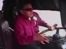 Bus driver slams through windscreen in Albuquerque. Screenshot of footage from KOAT Action 7 News.