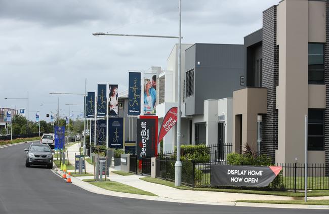 A number of Oran Park display homes. Picture: Bob Barker.