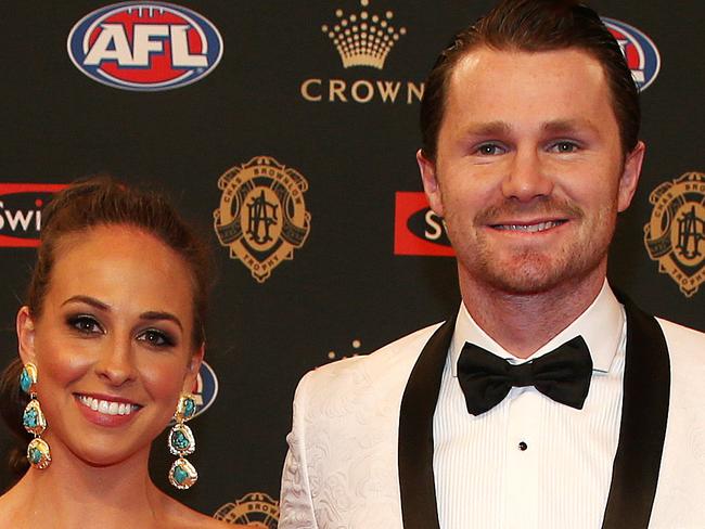 2018 Brownlow Medal. Red Carpet.  Geelong's Patrick Dangerfield and wife Mardi  . Pic: Michael Klein