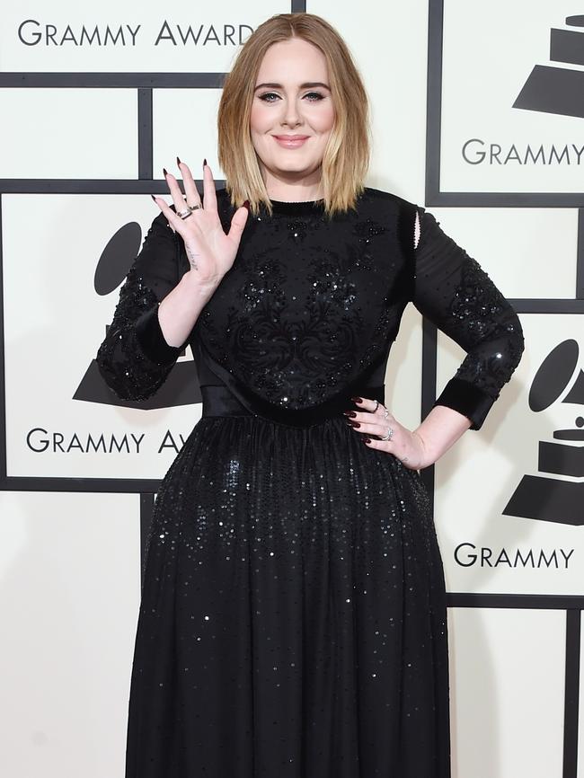 Adele waves to fans. Picture: AFP