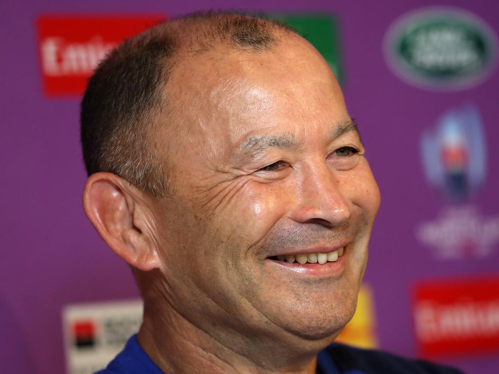 England coach Eddie Jones is laughing. (Photo by David Rogers/Getty Images)