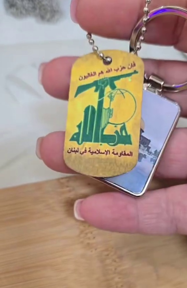 Another woman selling Hezbollah necklaces. Picture: Instagram