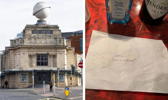 The mystery note was found on the floor of the UK nightclub on NYE. Source: The Sun