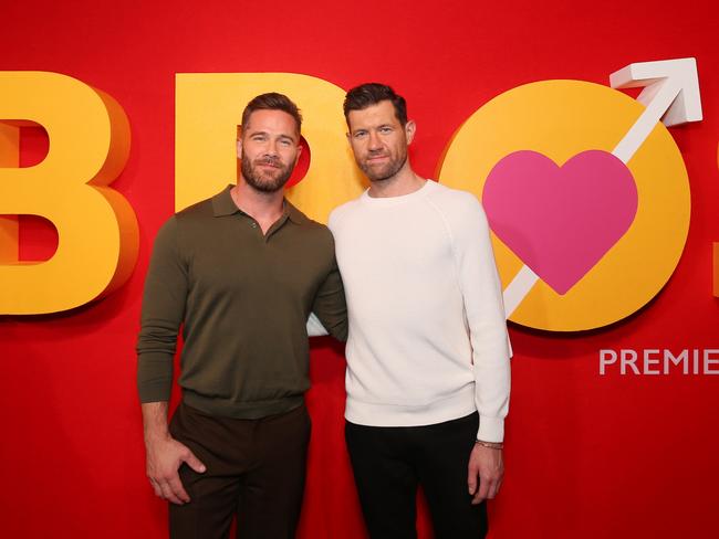 Luke Macfarlane and Billy Eichner at the Sydney premiere of Bros. Picture: Lisa Maree Williams/Getty Images