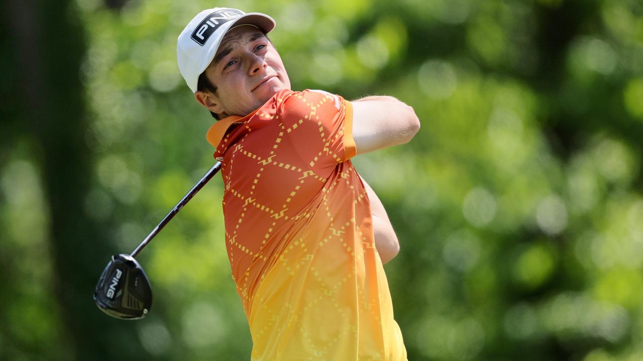 Viktor Hovland during Round 1 of the PGA Championship. (Photo by Andy Lyons/Getty Images)