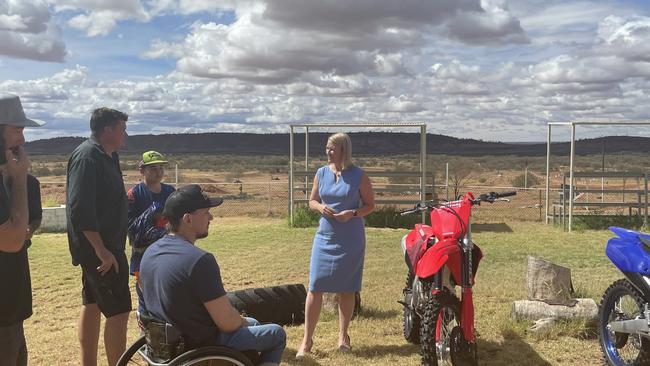 Industry Minister Nicole Manison at the Alice Springs Motorcycle Club