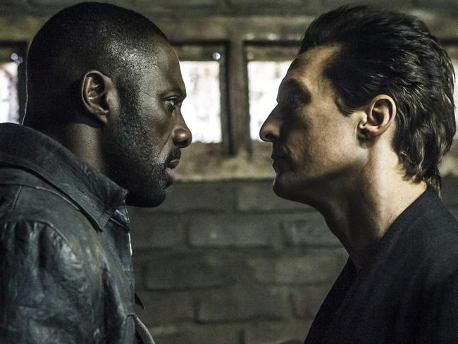 Roland and The Man in Black Face off. Elba went into The Dark Tower “super-excited” to work with McConaughey. Picture: Sony Pictures