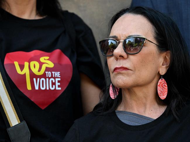 Australia's Minister for Indigenous Australians Linda Burney attends a "Walk for Yes" rally in Melbourne on September 17, 2023. Thousands joined "Walk for Yes" events in major cities, ahead of the referendum that could grant Indigenous Australians a constitutionally enshrined right to be consulted on policies that affect them -- a "Voice to Parliament". (Photo by William WEST / AFP)