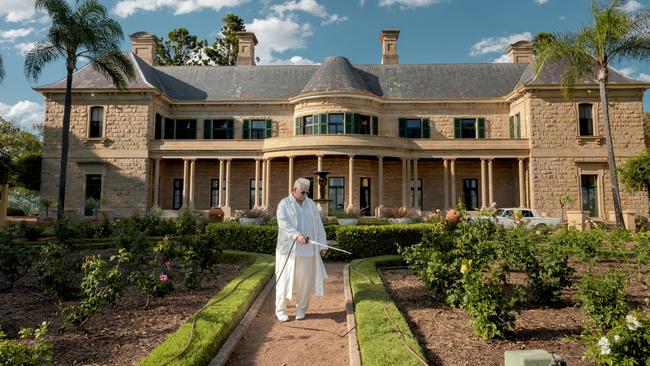 Tytus Broz outside his mansion, aka Jimbour House in Dalby. Picture: Netflix