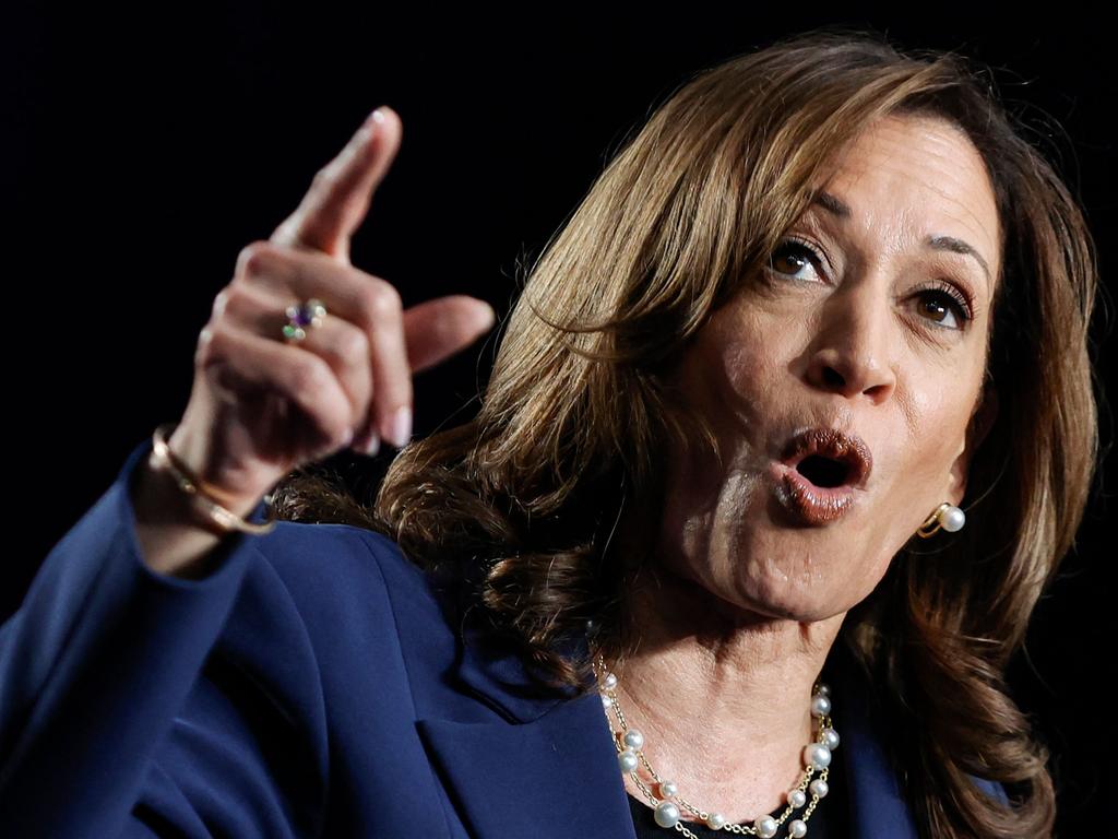 Kamala Harris is narrowly beating Donald Trump in a poll. Picture: AFP