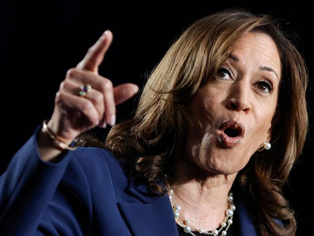 Kamala Harris is narrowly beating Donald Trump in a poll. Picture: AFP