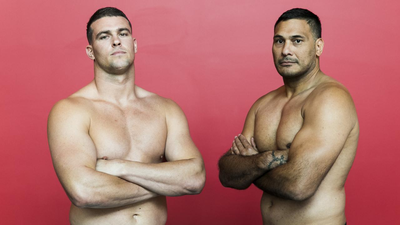 Darcy Lussick and Justin Hodges face off on Friday night.