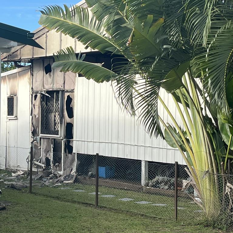 Five fire crews were called to a McKenney St property after a fire erupted from the laundry and spread to the garage. Picture: Luke Lay