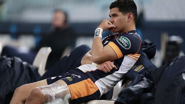 Noah Lolesio has been sidelined by a hamstring injury for the Brumbies since July Picture: Getty Images