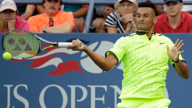 Will Aussie Nick Kyrgios still be going in the US Open by the weekend? Pictures: Getty Images