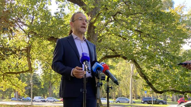 Greens leader Adam Bandt speaks to media in Melbourne. Picture: AAP.