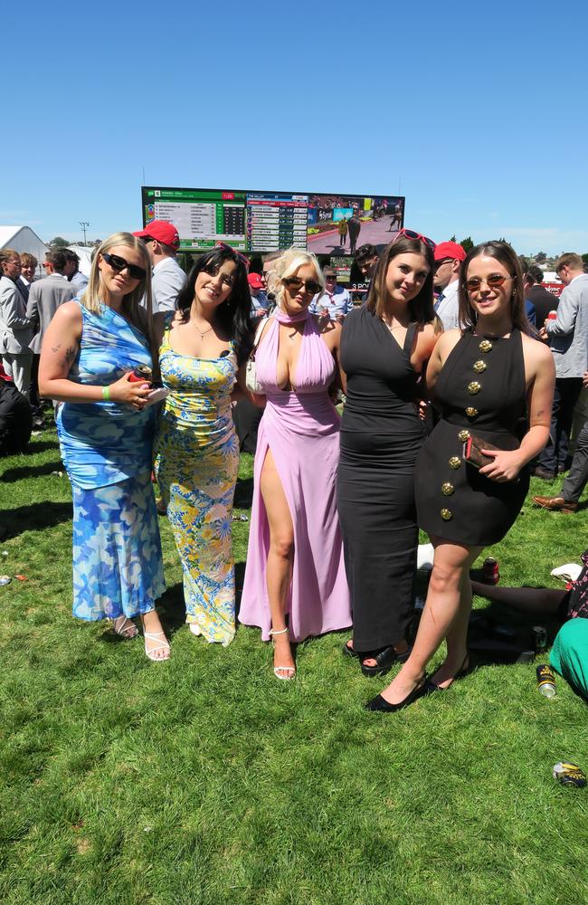 Grace, Alyssa, Jamie, Cassie and Isabella together at the Cox Plate.