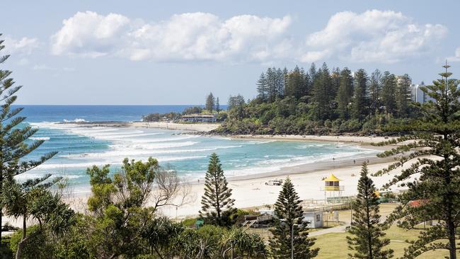 View of Coolangatta beach and Snapper Rocks from Kirra Point Lookout, Gold Coast.Escape 24 November 2024Kendall HillPhoto - Getty Images